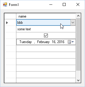 Different cell types in a DataGridView column