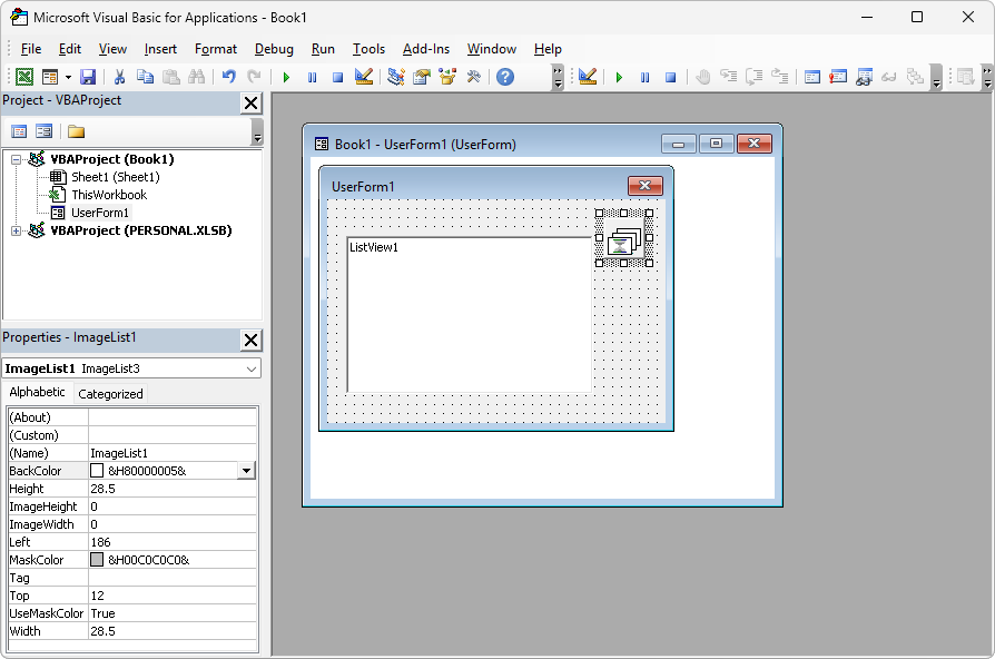 VBA ImageList Control in Excel UserForm