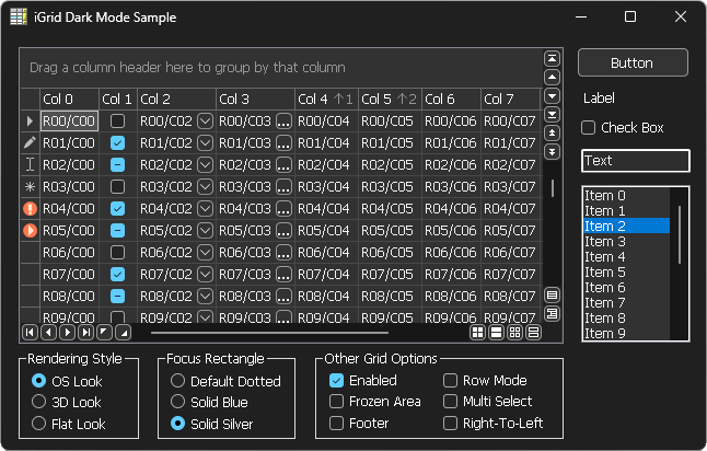 10Tec WinForms grid with dark mode and .NET 10 support